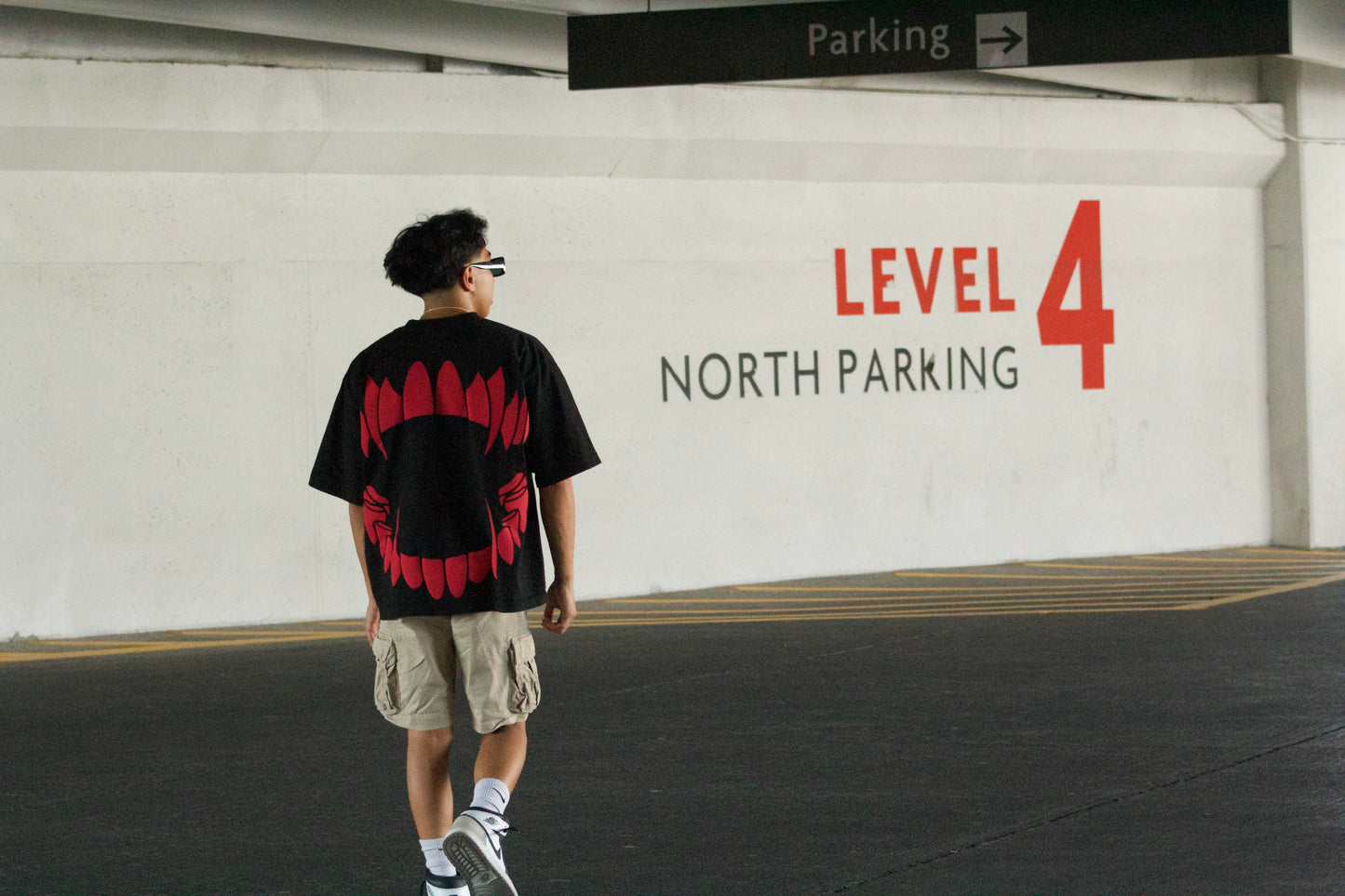 Oversized Box Tee VAMP TEETH Red